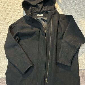 Sessun Nana black wool coat w/ hood, Women’s size small